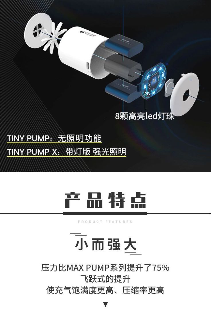 Portable air pump for outdoor camping, mini dual-purpose lighting, campsite lamp, air cushion, electric pump, essential for camping, and other outdoor supplies pic 11