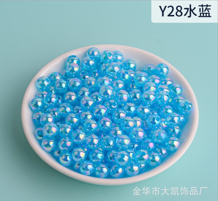 New macaron-colored camellia beads perforated solid rose loose beads diy beading material resin accessories pic 46