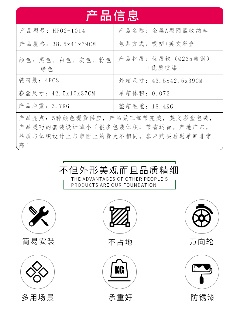 Kitchen, living room, three-story trolley, bathroom, bedroom, storage rack for miscellaneous items, floor-standing storage rack, storage and storage trolley 2 pic 11