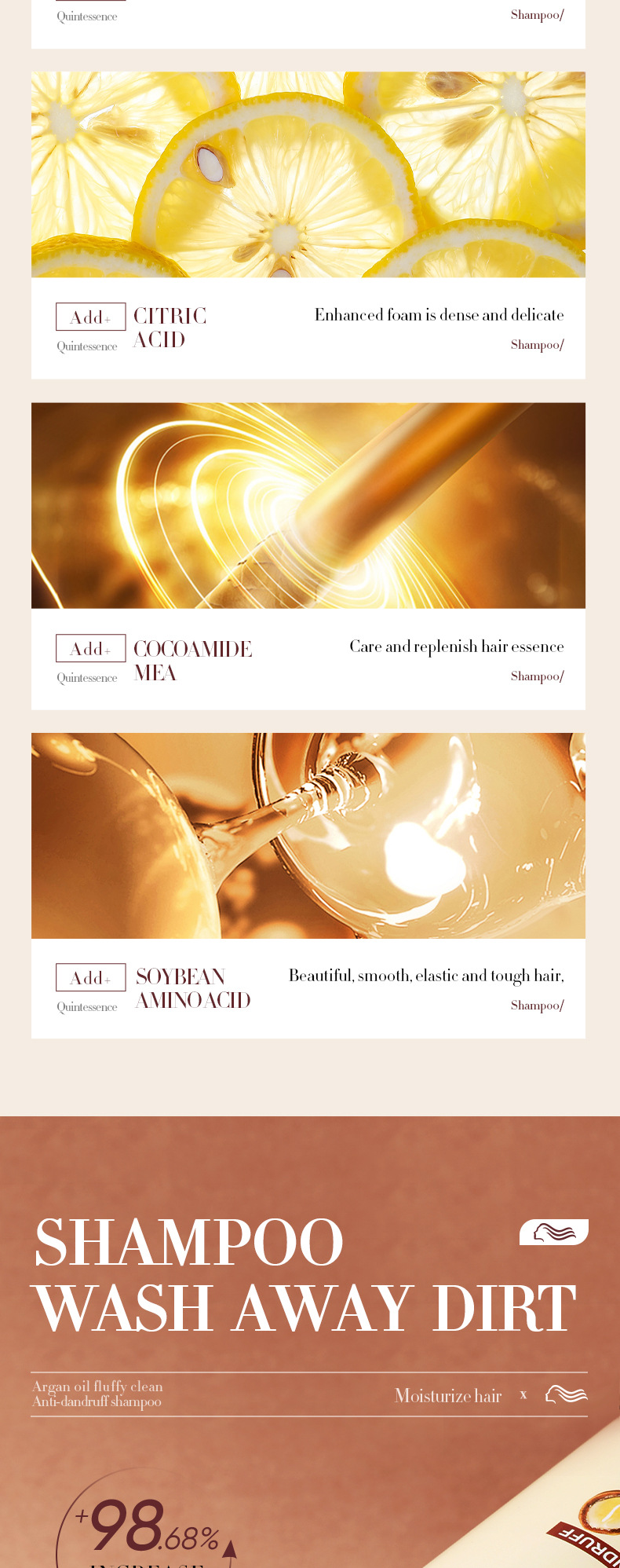 SADOER, an all-English nut oil shampoo, is gentle, cleansing, fluffy, refreshing, moisturizing and softening. It is suitable for cross-border trade pic 6