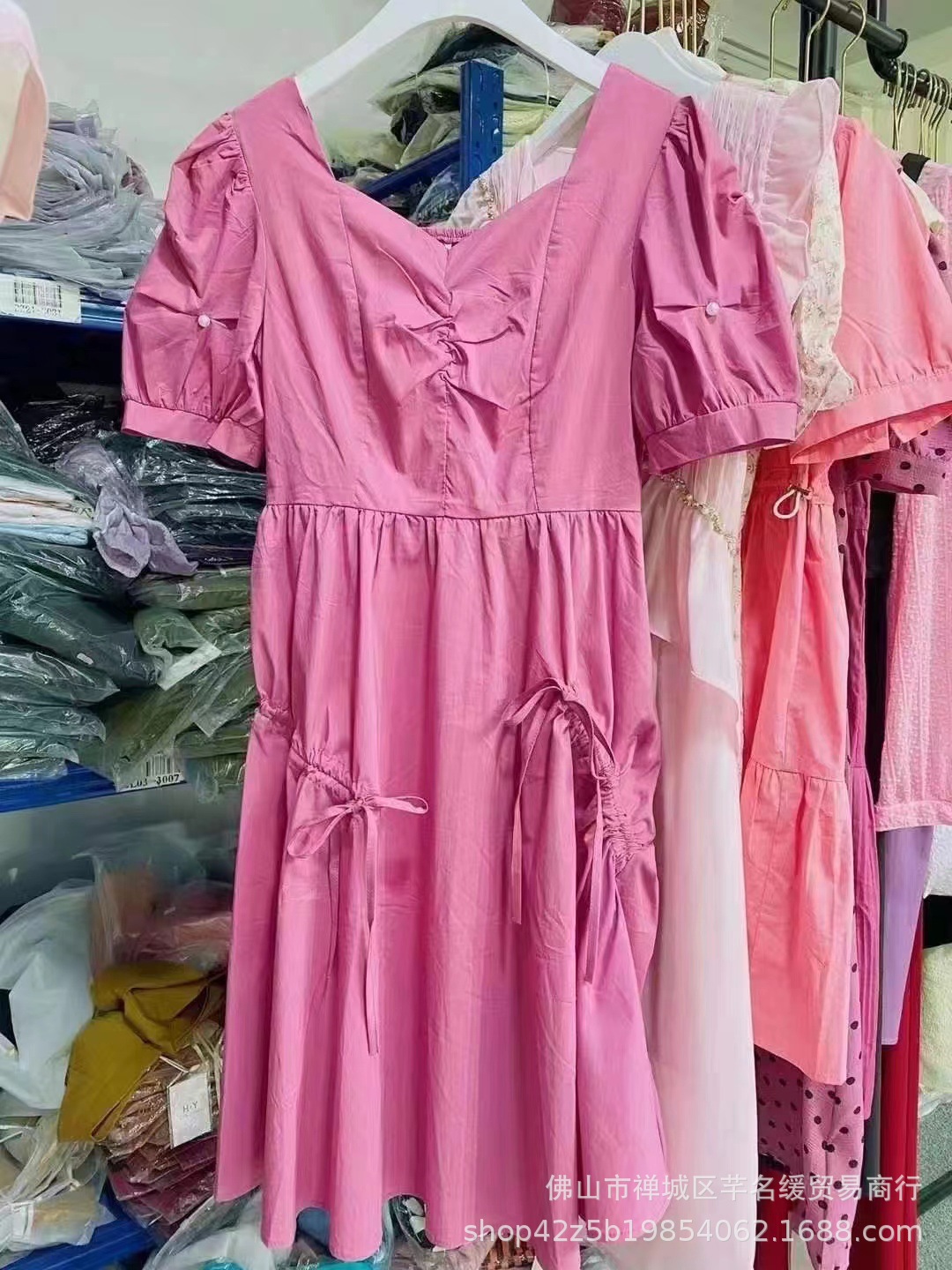 Early spring petite elegant dress for women 2023 summer waist-cinching and slimming lady chiffon floral mid-length dress pic 29