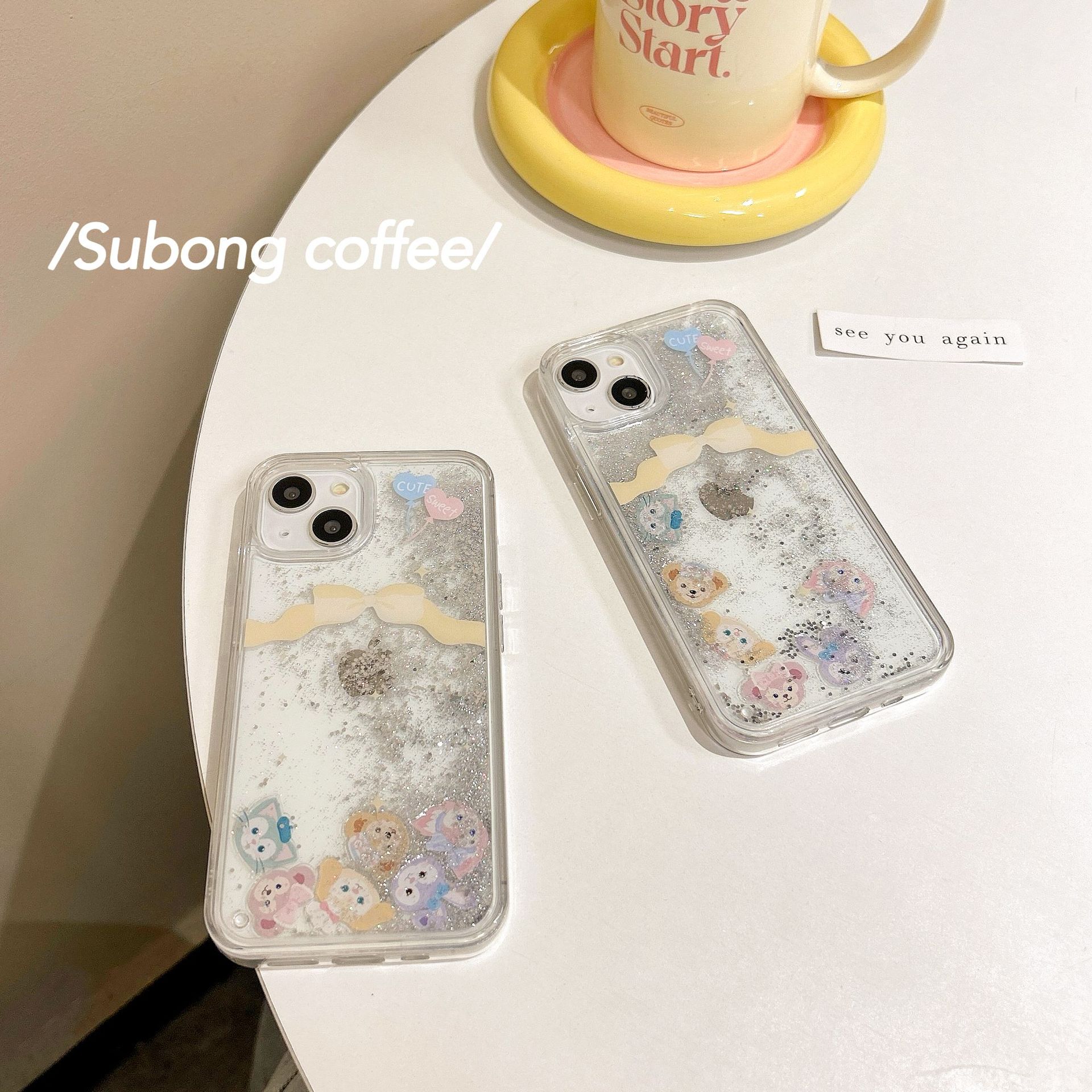 The popular cartoon is cute and fun, suitable for iPhone14pro max and iPhone 15. The phone case is 13/12 transparent with flowing sand pic 50