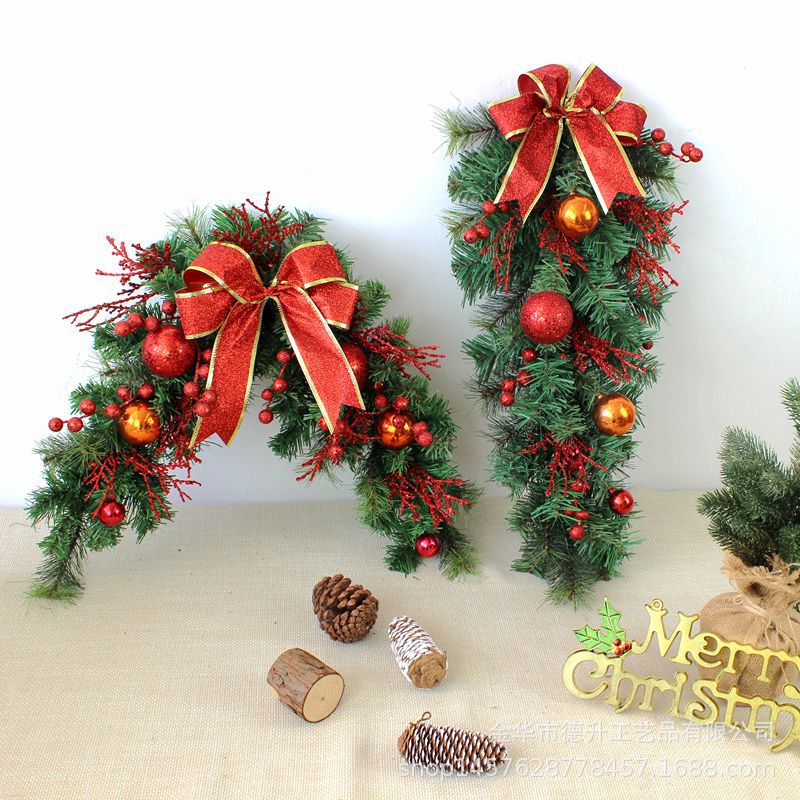 Desheng Cross-border E-commerce Christmas wreath, rattan door lintel, upside-down tree, hotel scene decoration, Christmas hanging ornaments pic 15