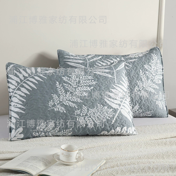 Maple leaf polyester yarn-dyed jacquard double-layer yarn three-piece set, coconut large wood buttonhole tightly spun yarn-dyed gauze pic 11