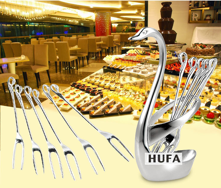 Hotel supplies: Fruit forks, fruit skewers, fruit forks in gold and silver, Cygnus cake forks pic 6