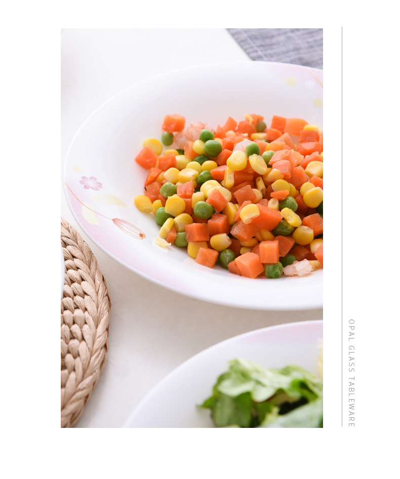 chinbull flanged deep plate white jade glass porcelain heat-resistant small stir-frying plate dishwasher is available for wholesale in restaurants pic 7