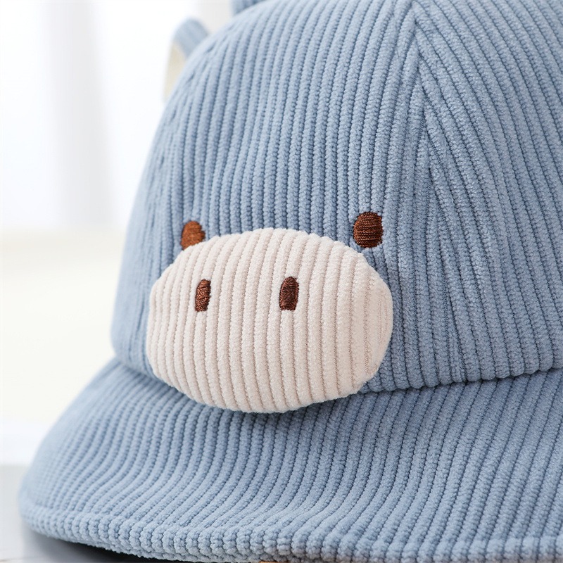 宝宝帽子秋冬新款可爱卡通动物渔夫帽春秋季男童婴幼儿灯芯绒盆帽详情18