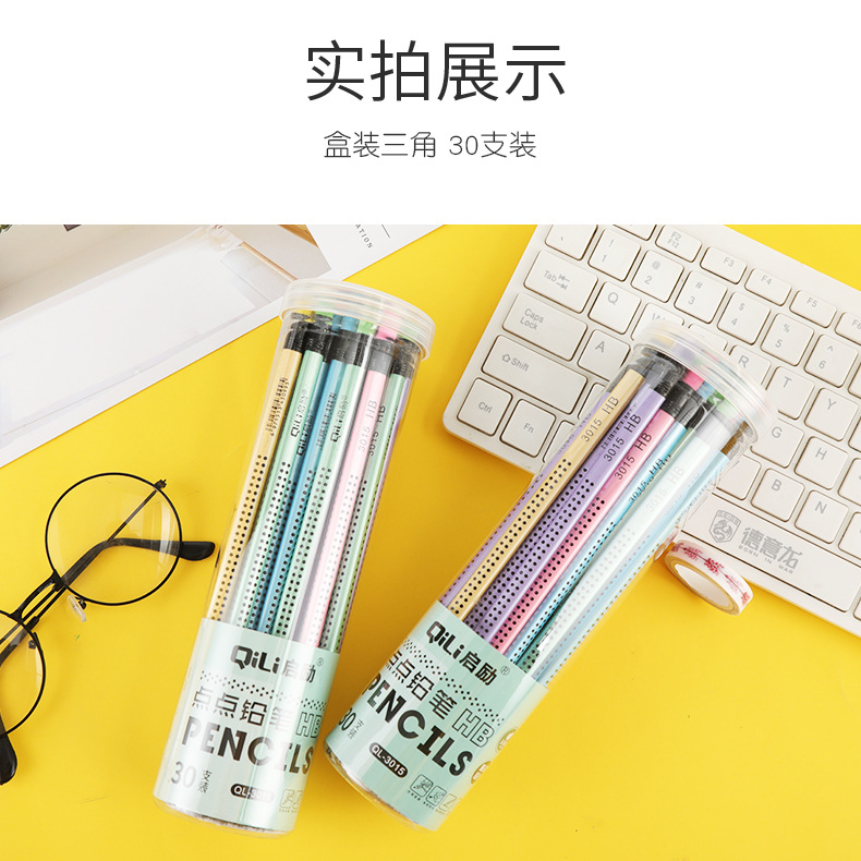 HB Pencils for primary school students, 30-piece triangular rod correction grip pencils, creative cartoon writing pens, wholesale of barrel pencils pic 11