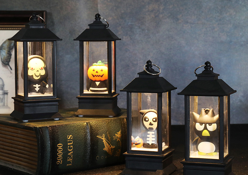 Cross-border new Halloween pumpkin lanterns, LED light wind lanterns, bar secret room Halloween costume supplies and props pic 7