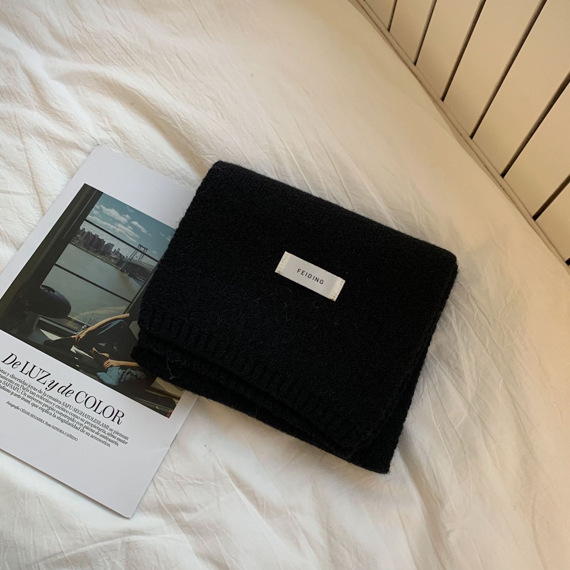 韩版ins保暖纯色围巾女秋冬季百搭时尚学生针织小围脖男新款毛线详情25