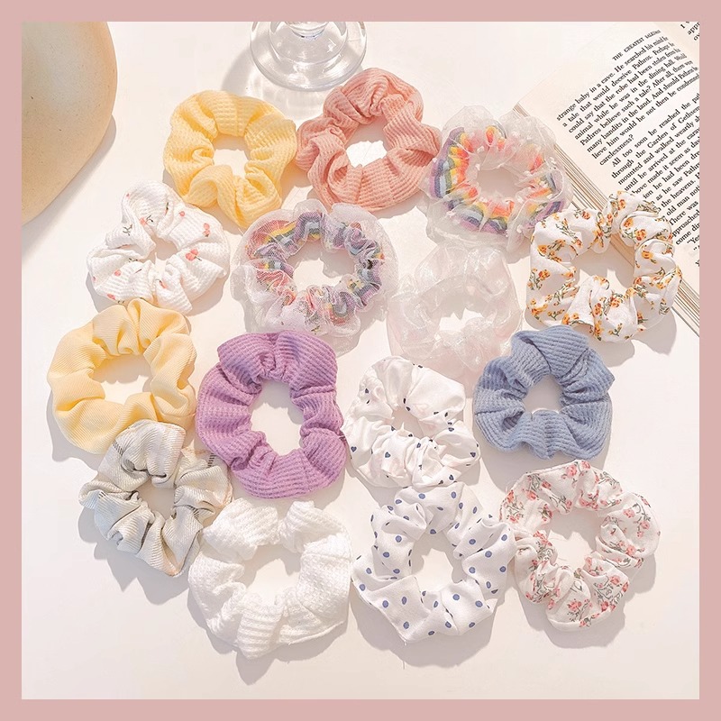 韩系大肠圈毛线发圈ins复古简约百搭布艺发绳肥肠头绳女发饰批发详情12