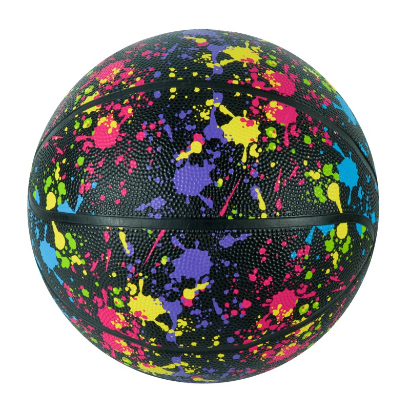 篮球橘色桔色蓝色红色橡胶篮球中小学生青少年工厂批发篮球出口详情2