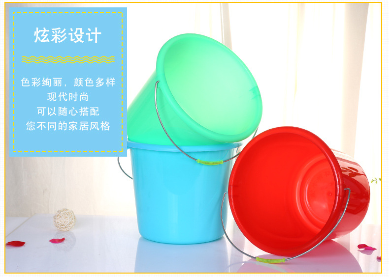 Factory direct sales of 10L portable plastic bucket, household car wash and irrigation plastic bucket, pp material plastic bucket pic 8