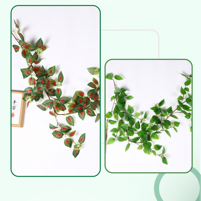 Cross-border handicrafts, simulation gardening, indoor soft furnishings, artificial rockeries, park atmosphere, set decoration items, wall-hung vines, leaves and vines pic 3