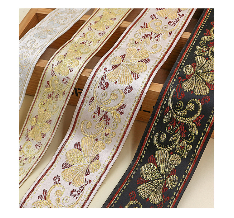 Retro ethnic style webbing 5cm, ancient costume clothing accessories, Hanfu cuffs and waist decorations, artistic light-colored DIY accessories wholesale pic 11