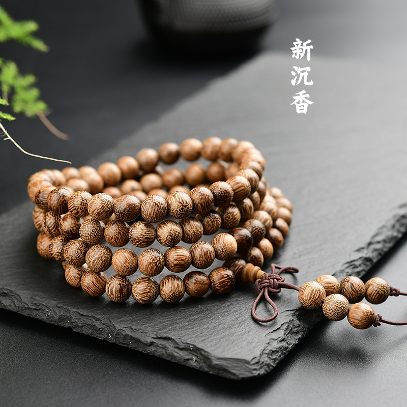 Wholesale of wooden cultural and recreational bracelets made of yellow rosewood, old mountain sandalwood, yellow rare sandalwood, agarwood, green sandalwood Buddhist prayer beads and prayer beads for women pic 21