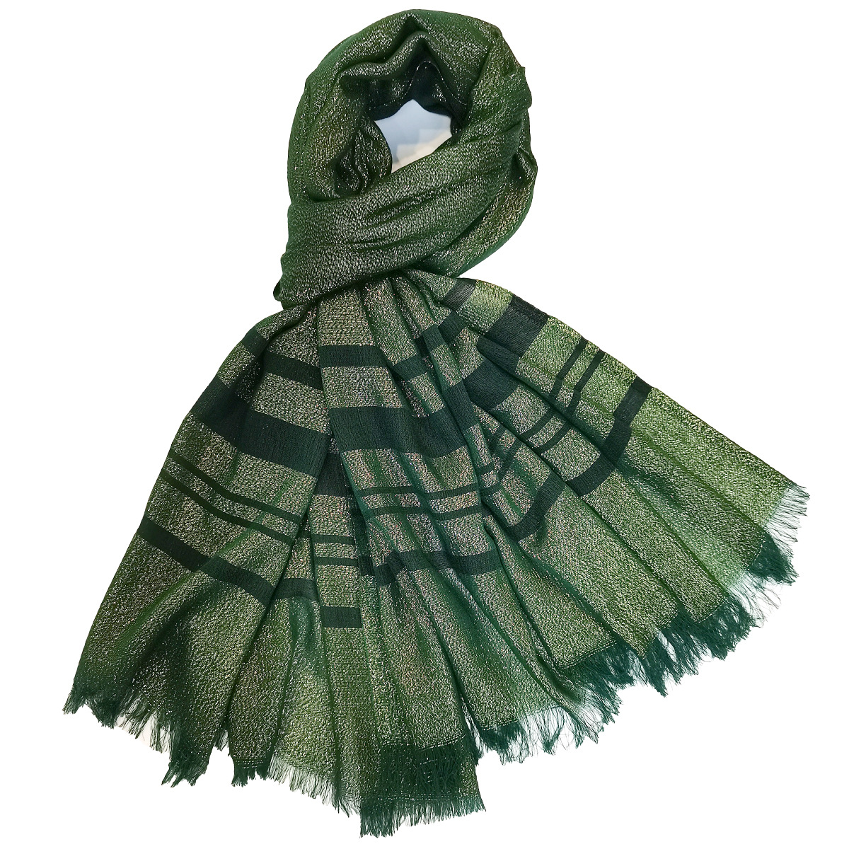 一件代发2023薄款人棉双色金丝短须长款头巾百搭包头围巾厂家直销跨境热卖详情2