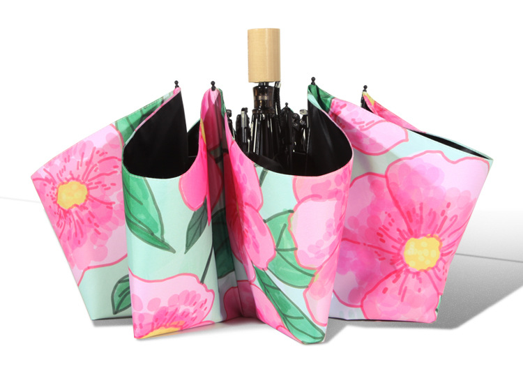 Cross-border supply black rubber folding umbrellas, one-piece consignment, sun protection and shade umbrellas, extended four-fold small black umbrellas, factory direct sales pic 25