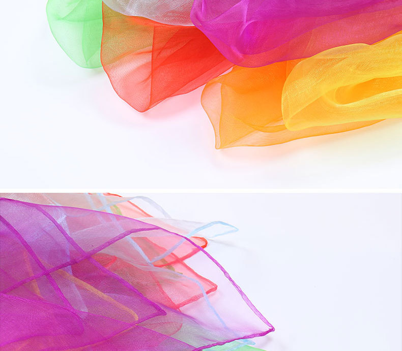 60cm solid-color chiffon nylon small silk scarf, versatile dance performance new small square scarf, candy-colored versatile gauze scarf pic 66