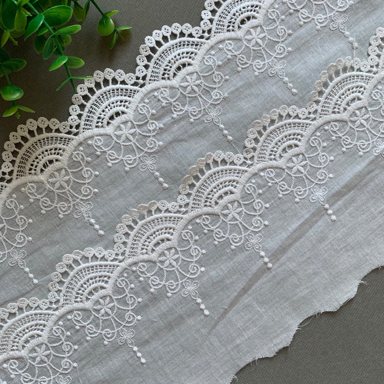 宽21.5cm厂家批发韩日风立体双层绣花镂空花边女装裙摆袖口，领口详情4