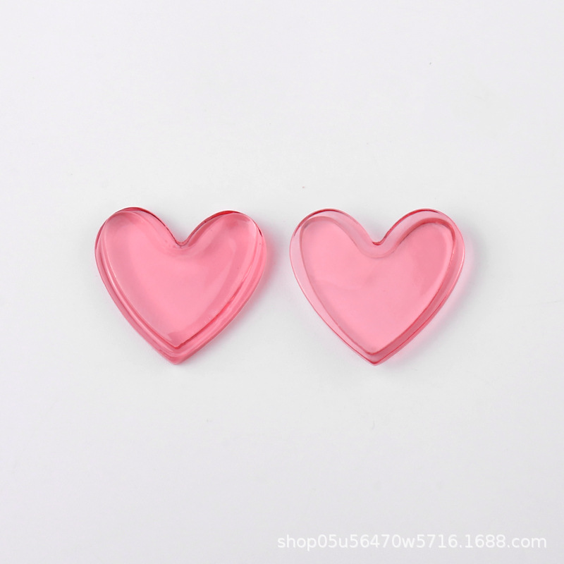 Wholesale of new acrylic color heart-shaped pieces diy handmade jewelry, earrings, necklaces and headwear materials pic 2
