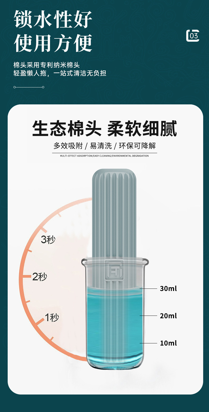 多功能桌面懒人迷你小拖把手持免手洗海绵吸水卫生间厕所厨房家务详情3
