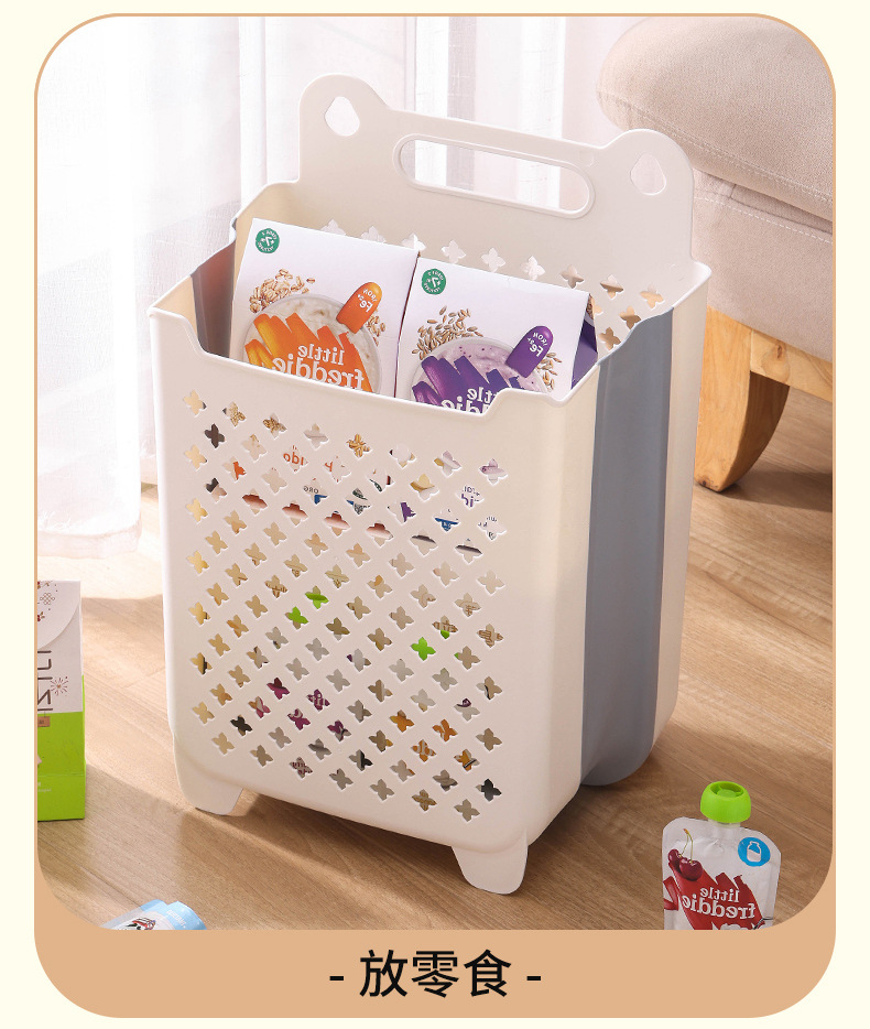 北欧壁挂脏衣篮 家用折叠洗衣篮 玩具娃娃收纳桶杂物收纳筐脏衣篓详情15
