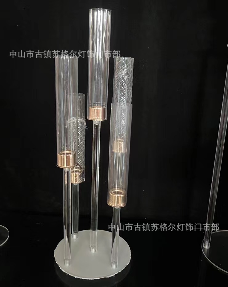 New acrylic 5-head candlesticks for cross-border e-commerce, wedding hotels, Western restaurants, birthday parties, home candlesticks, Xiangyu Crystal pic 6