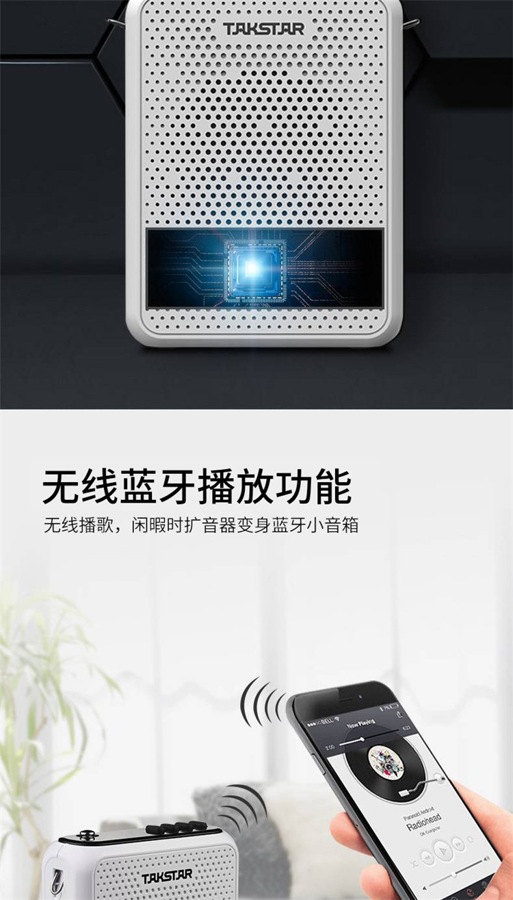 Takstar E300W Bee Microphone Wireless Bluetooth Promotional Tour Guide Loudspeaker for Street vending pic 38