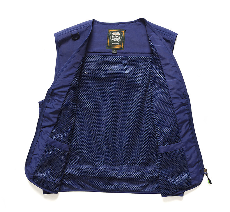 工装跨境透气坎肩马甲定制男士摄影多口袋钓鱼安全反光背心印logo详情28