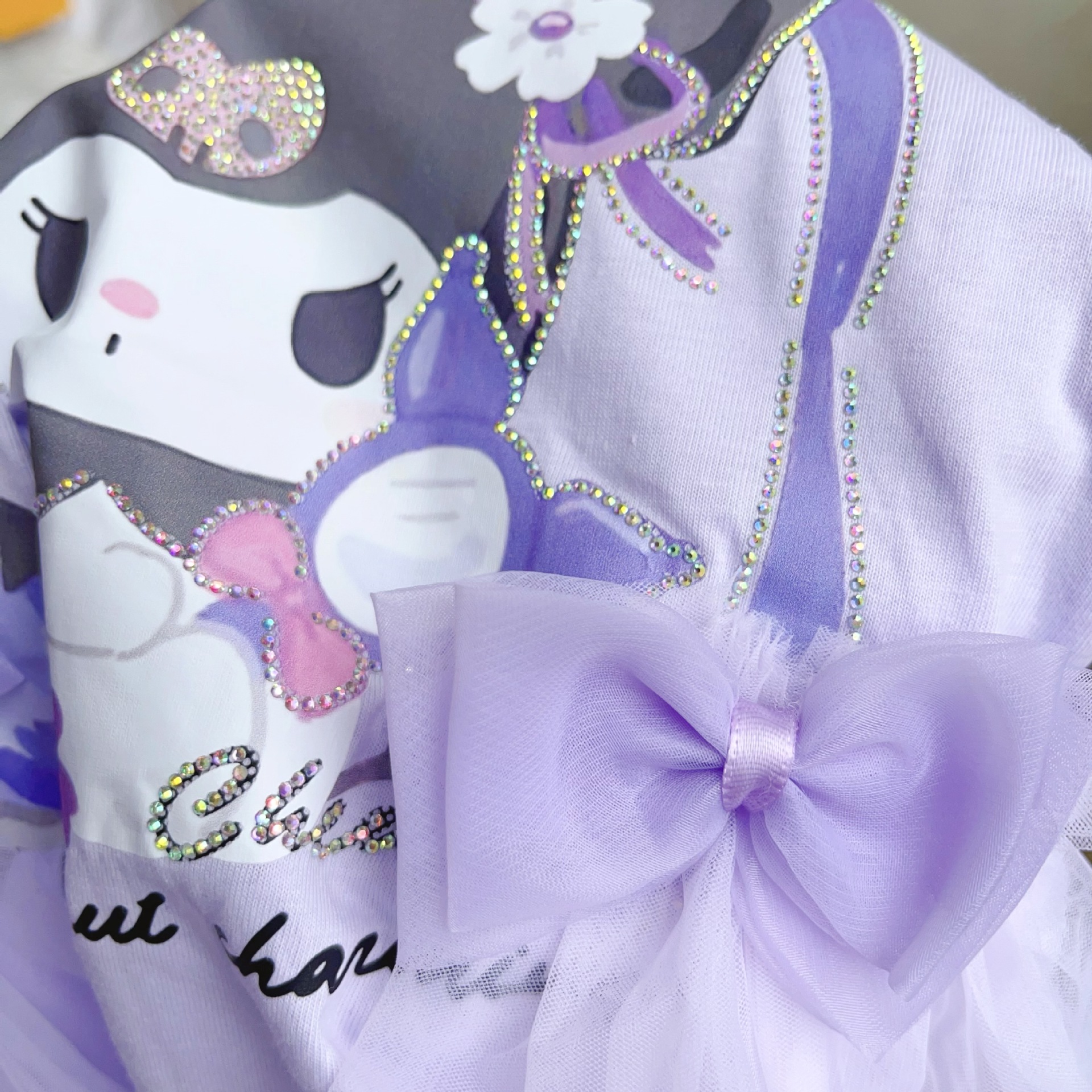 【100％纯棉】夏季新款女童连衣裙网纱公主裙烫钻闪闪可爱小童裙详情5