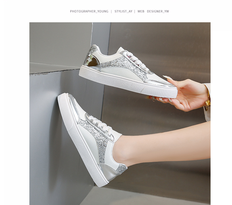 大码厚底亮片时尚女单鞋春秋新款休闲运动小白鞋学生轻便平底板鞋详情16