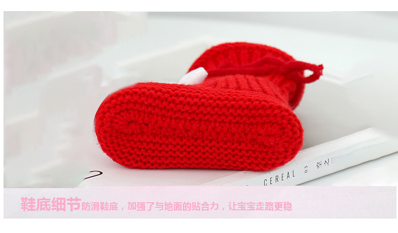 Otoño invierno 0-6 meses tejido a mano zapatos de lana de bebé cien días luna llena bebé no cae zapatos 3 más peluche zapatos de algodón engrosado pic 11