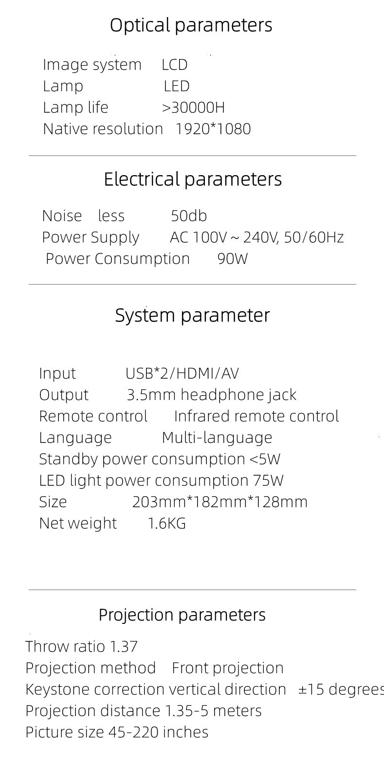 跨境新款T10安卓WIFI高清投影仪便携式微型迷你家LED投影机1080P详情11