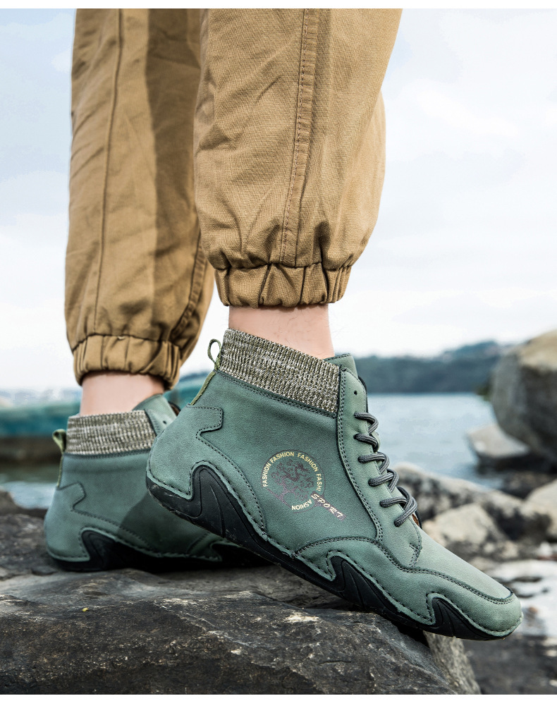 跨境爆款袜子口切尔西靴独立站大码男鞋高帮男士休闲鞋子马丁靴详情16