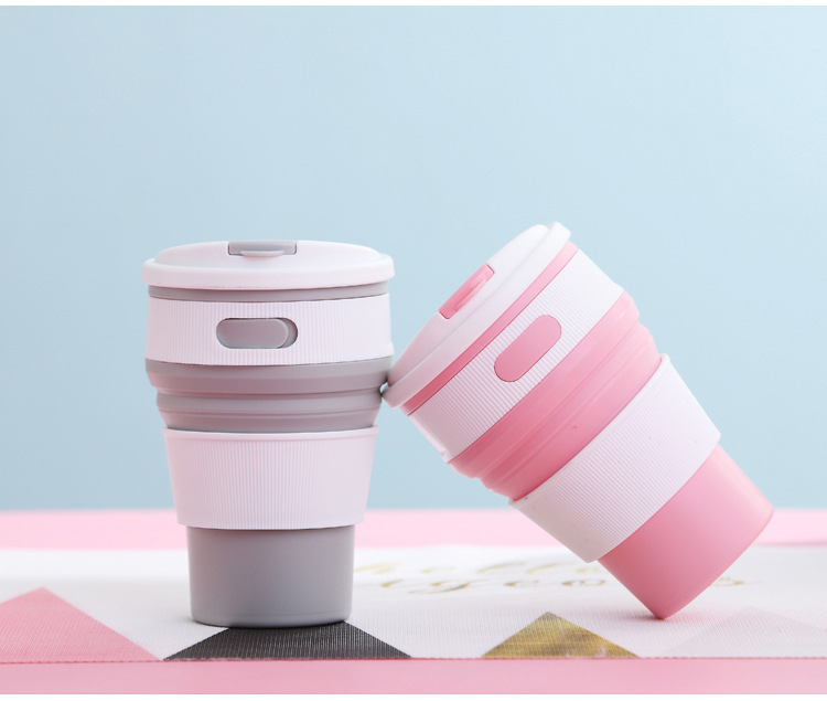 INS网红可折叠压缩硅胶水杯带吸管牛奶咖啡杯便携运动水杯便携详情13