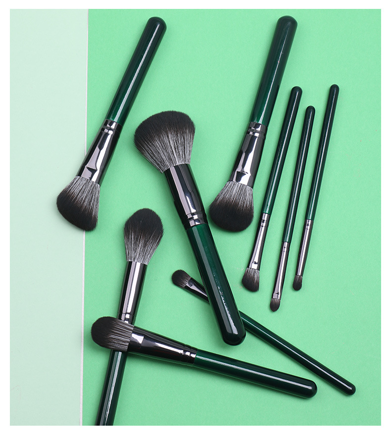 新款9支木柄化妆刷套装美妆工具新手彩妆刷全套化妆刷散粉修容刷柔软刷毛详情12