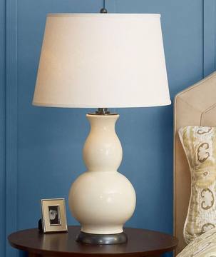 American-style creative ceramic gourd table lamp, bedside lamp, retro living room and study decorative lamp, simple American-style lighting fixtures, European style pic 51