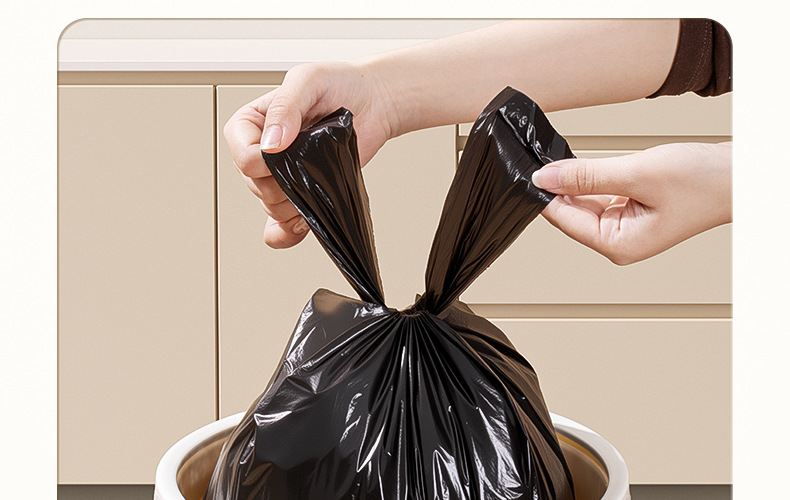 家用垃圾袋手提式垃圾袋厨房加厚不易破垃圾袋黑色大容量垃圾袋详情17