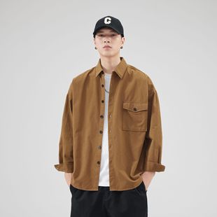 一件代发衬衫男士长袖春夏季高级感商务休闲青花瓷衬衣男装潮流感详情9