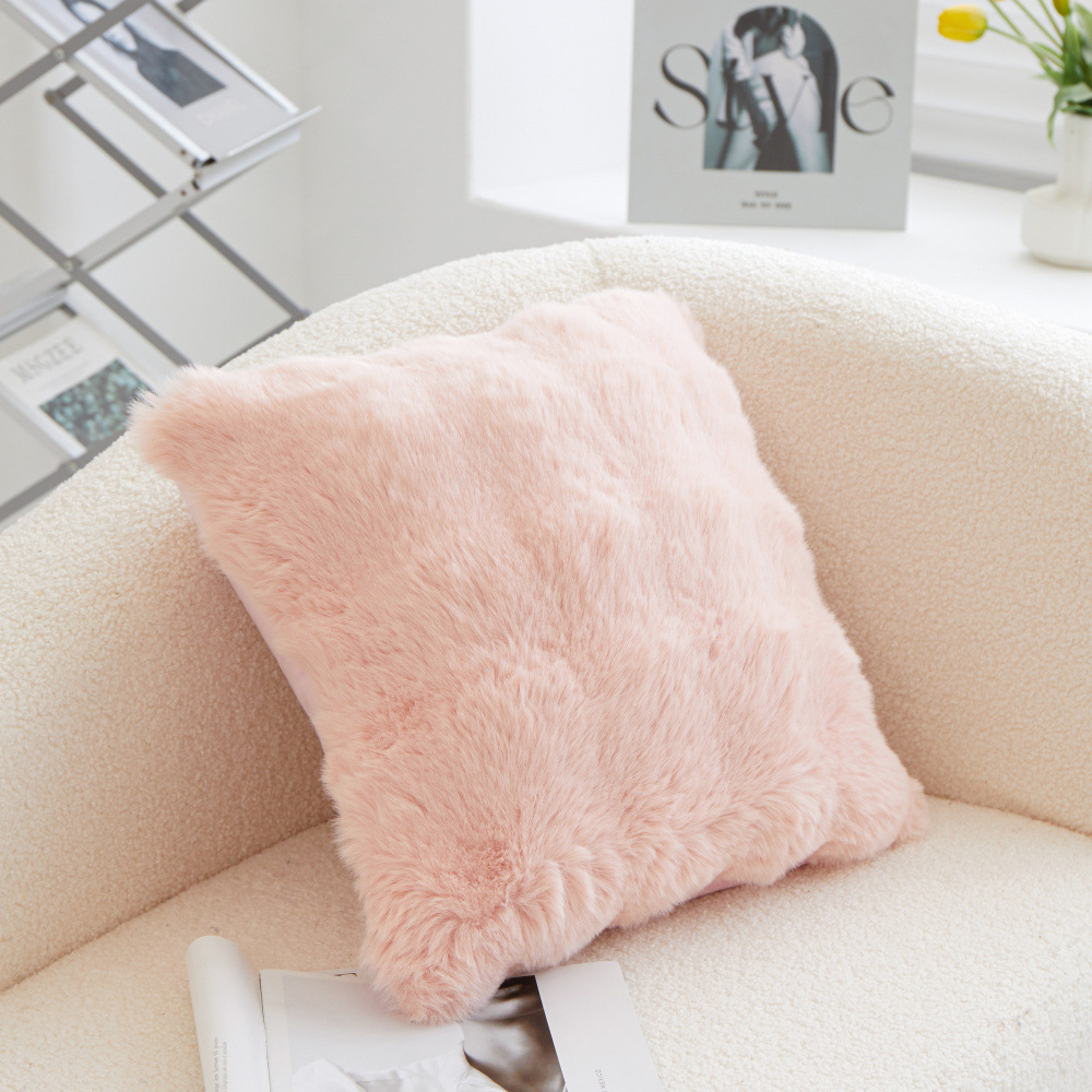 泡泡绒毛绒靠垫套居家沙发现代简约仿兔毛抱枕套卧室床头装饰抱枕详情21