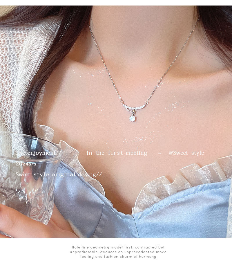 Zircon Wishing Star necklace for women, new style, light luxury and high-end, titanium steel collarbone chain, Korean fashion, versatile accessories wholesale pic 16