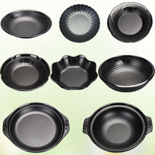 加厚仿竹编盘火锅餐具异形盘商用小吃碟干果零食盘子烧烤菜盘详情27