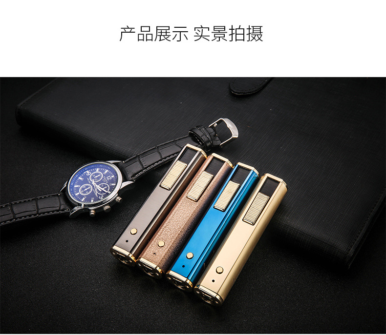 Personalized and creative cylindrical USB charging double-sided cigarette lighter with emergency lighting pic 16