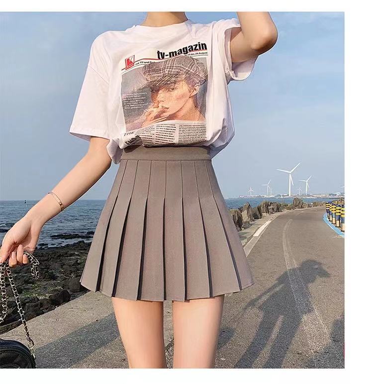 Pleated skirt 2023 new large-sized half skirt for women, JK skirt for spring and summer, all-roundable for chubby girls, high-waisted short skirt, A-line skirt pic 10
