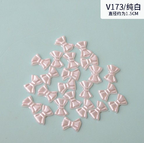 Factory direct sales of imitation pearl mobile phone diamond stickers, clothing accessories, diy handmade materials, bow tie pearls pic 2