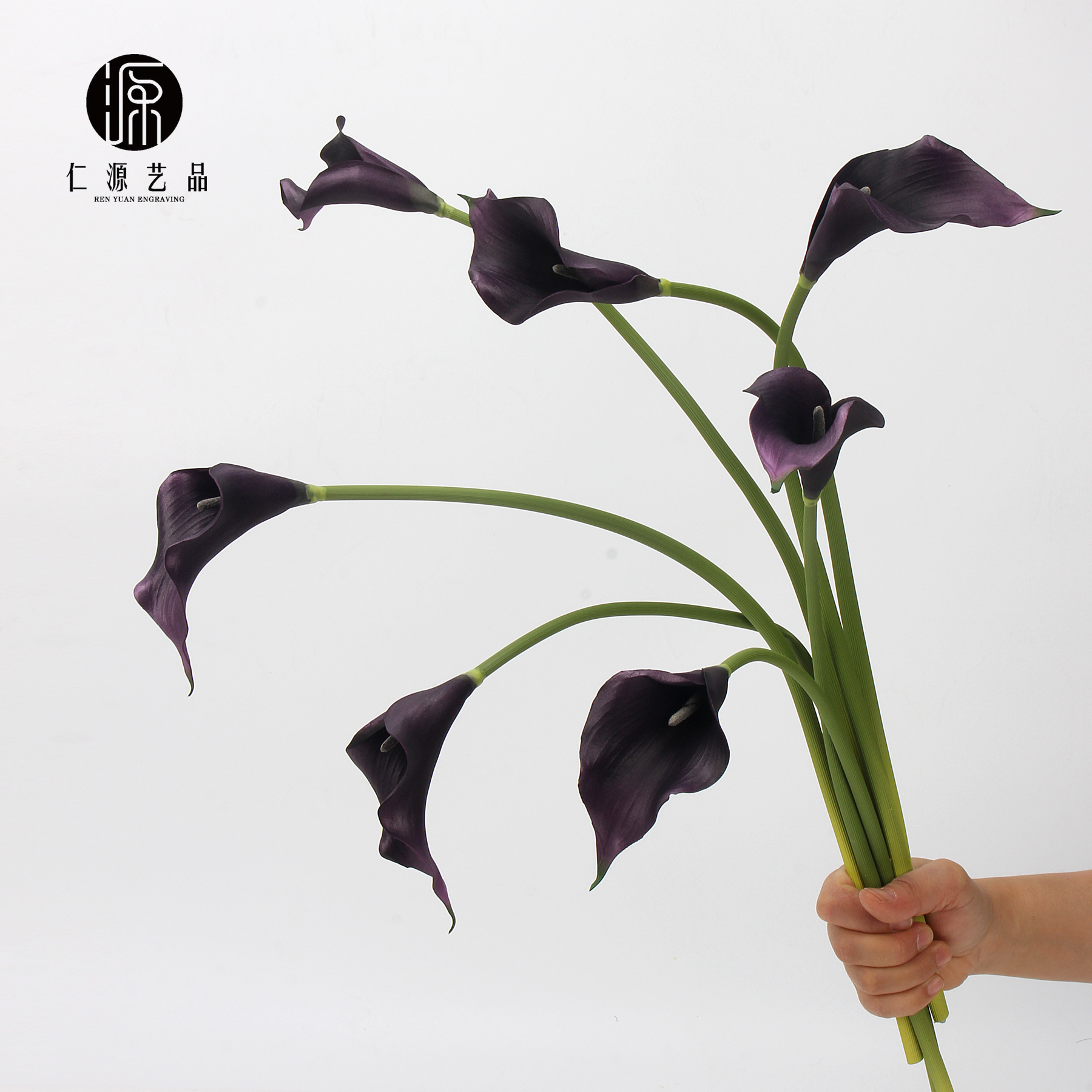 工厂直销 EVA马蹄莲仿真花海芋手感假花单枝婚庆家居插花配材道具详情22