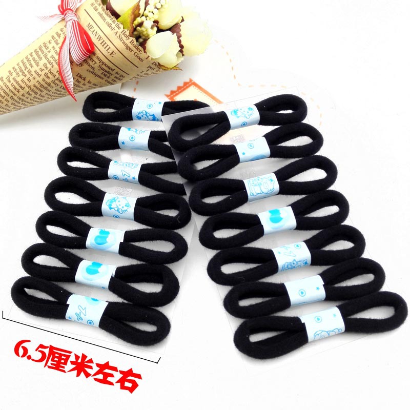 A3144 七根皮筋黑色 无痕皮筋 学生皮筋 饰品 两元批发 义乌2元详情3