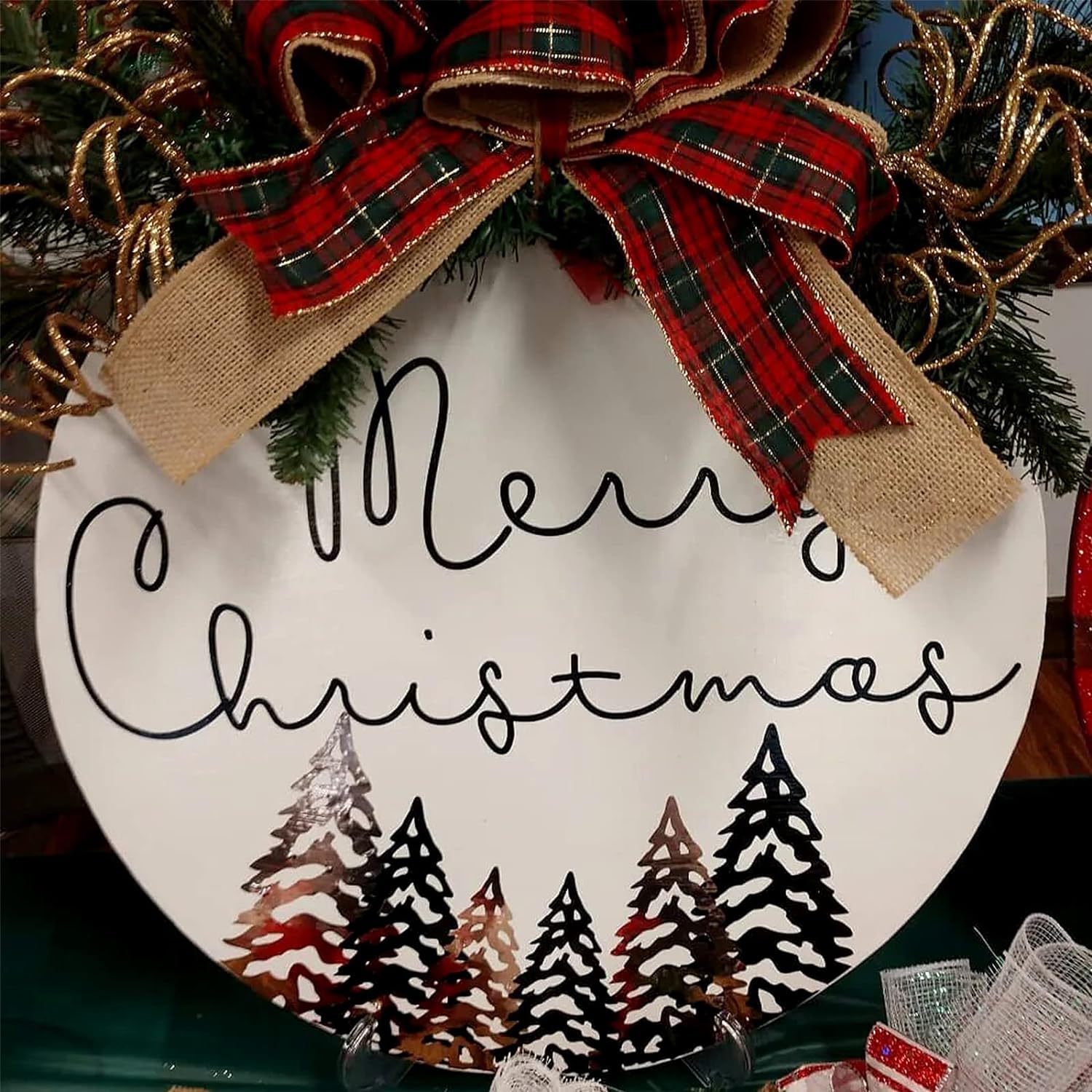 30cm打孔圆形门牌挂牌木制空白圆木片工艺品DIY木质圣诞节日装饰详情18