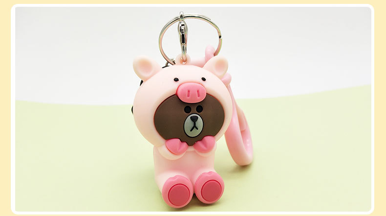 Cartoon jungle Bear series keychains, cute Korean Instagram car key chains, creative bag pendants pic 5